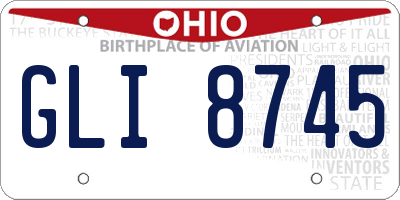 OH license plate GLI8745