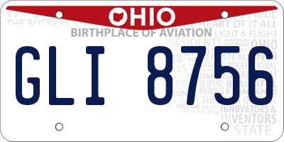 OH license plate GLI8756