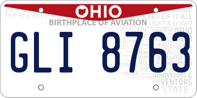 OH license plate GLI8763