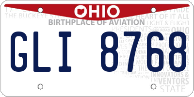 OH license plate GLI8768