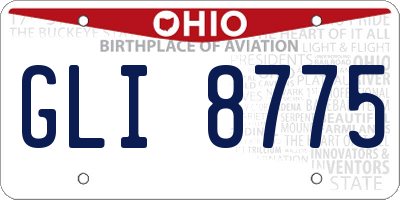 OH license plate GLI8775