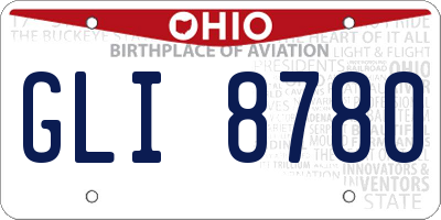 OH license plate GLI8780