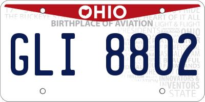 OH license plate GLI8802
