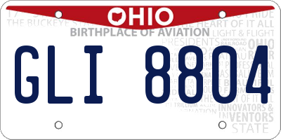 OH license plate GLI8804