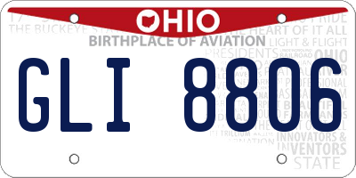 OH license plate GLI8806