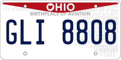 OH license plate GLI8808