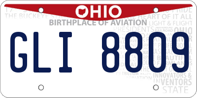 OH license plate GLI8809