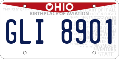 OH license plate GLI8901