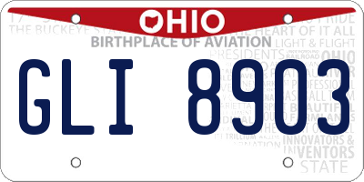 OH license plate GLI8903