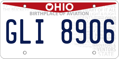 OH license plate GLI8906