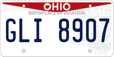 OH license plate GLI8907