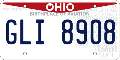 OH license plate GLI8908