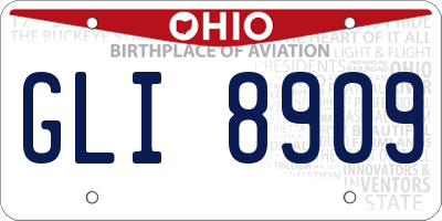 OH license plate GLI8909