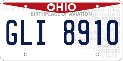 OH license plate GLI8910