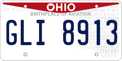 OH license plate GLI8913