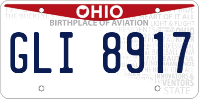 OH license plate GLI8917