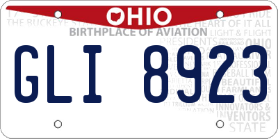 OH license plate GLI8923