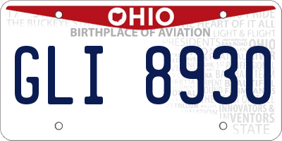 OH license plate GLI8930