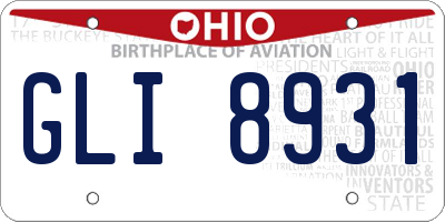 OH license plate GLI8931