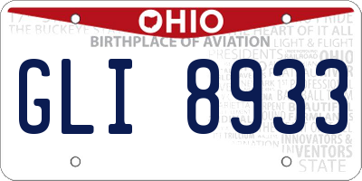 OH license plate GLI8933
