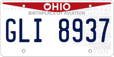 OH license plate GLI8937