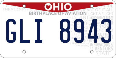 OH license plate GLI8943