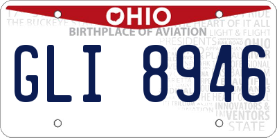 OH license plate GLI8946