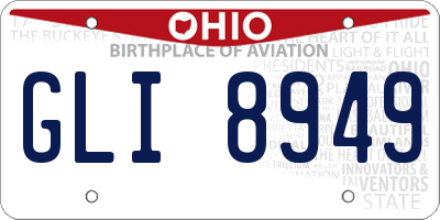 OH license plate GLI8949