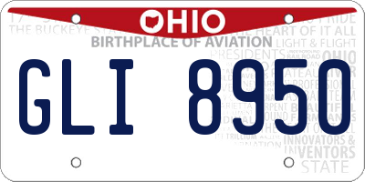 OH license plate GLI8950