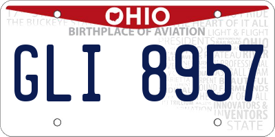 OH license plate GLI8957