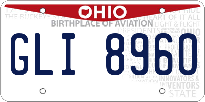 OH license plate GLI8960