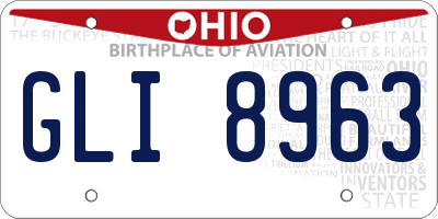 OH license plate GLI8963