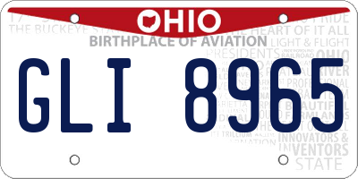 OH license plate GLI8965