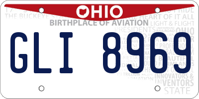 OH license plate GLI8969