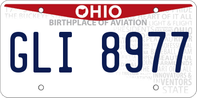 OH license plate GLI8977