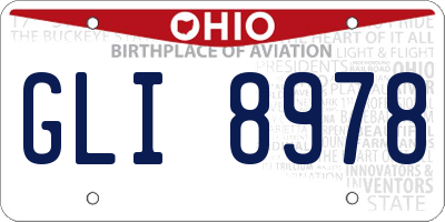 OH license plate GLI8978