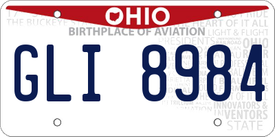 OH license plate GLI8984