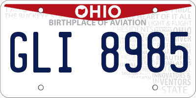 OH license plate GLI8985
