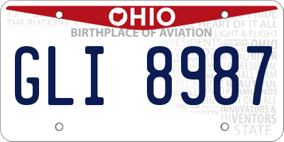 OH license plate GLI8987