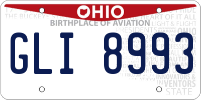 OH license plate GLI8993