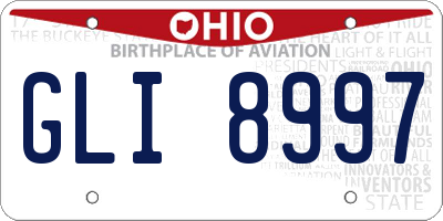 OH license plate GLI8997