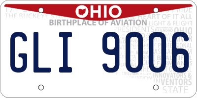 OH license plate GLI9006