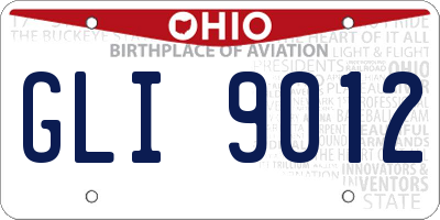 OH license plate GLI9012