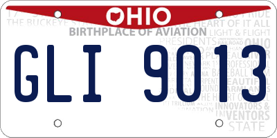 OH license plate GLI9013