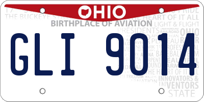 OH license plate GLI9014