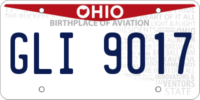 OH license plate GLI9017
