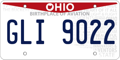 OH license plate GLI9022