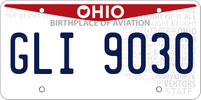 OH license plate GLI9030