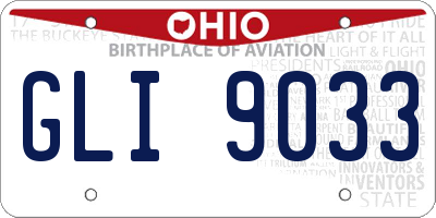 OH license plate GLI9033
