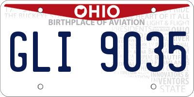 OH license plate GLI9035